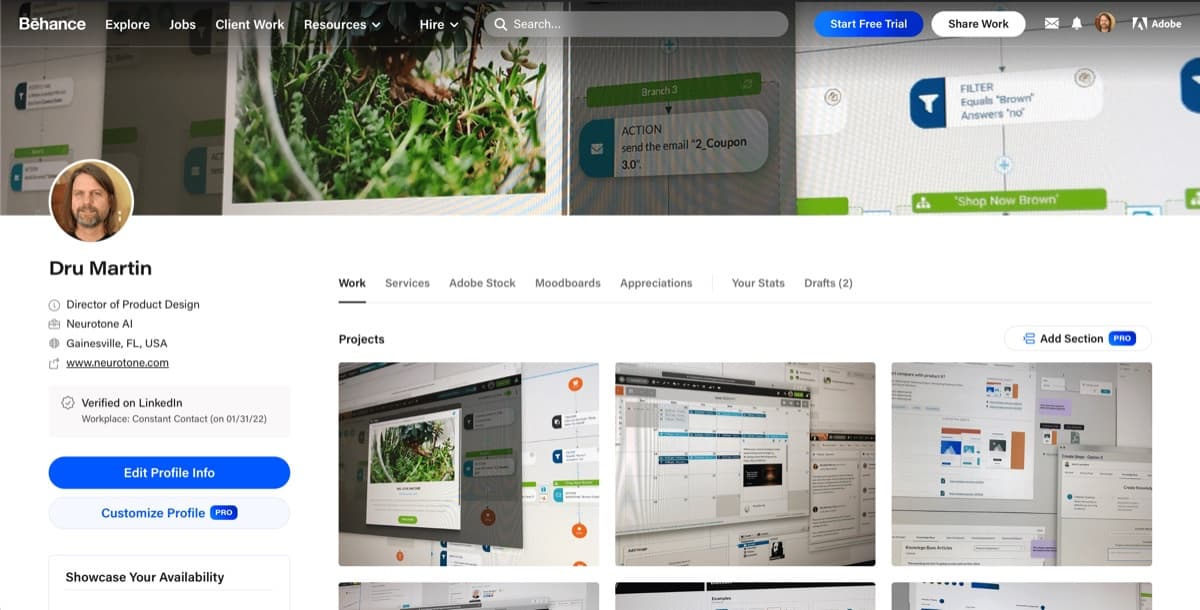 Behance portfolio preview