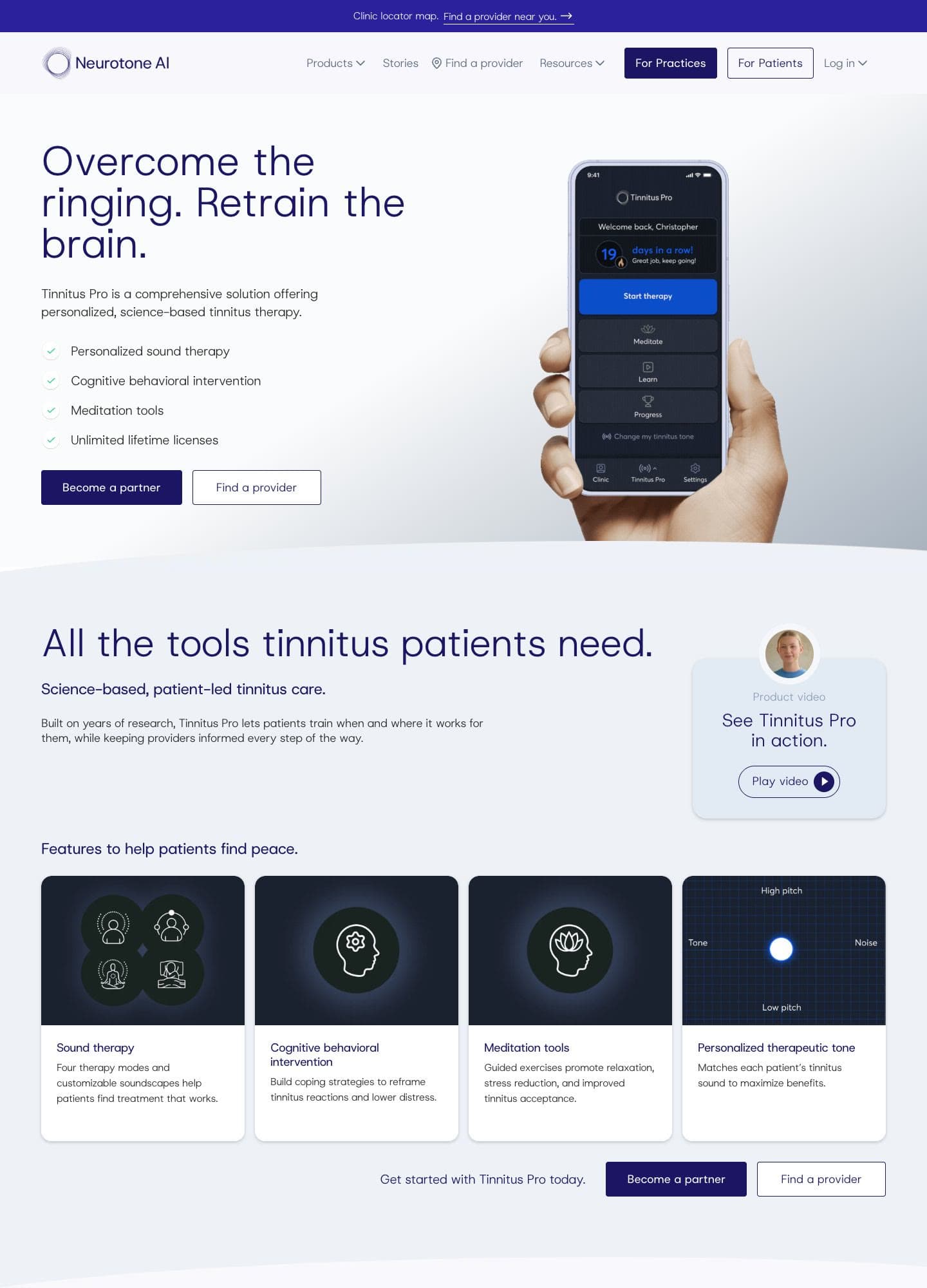 Tinnitus Pro landing page