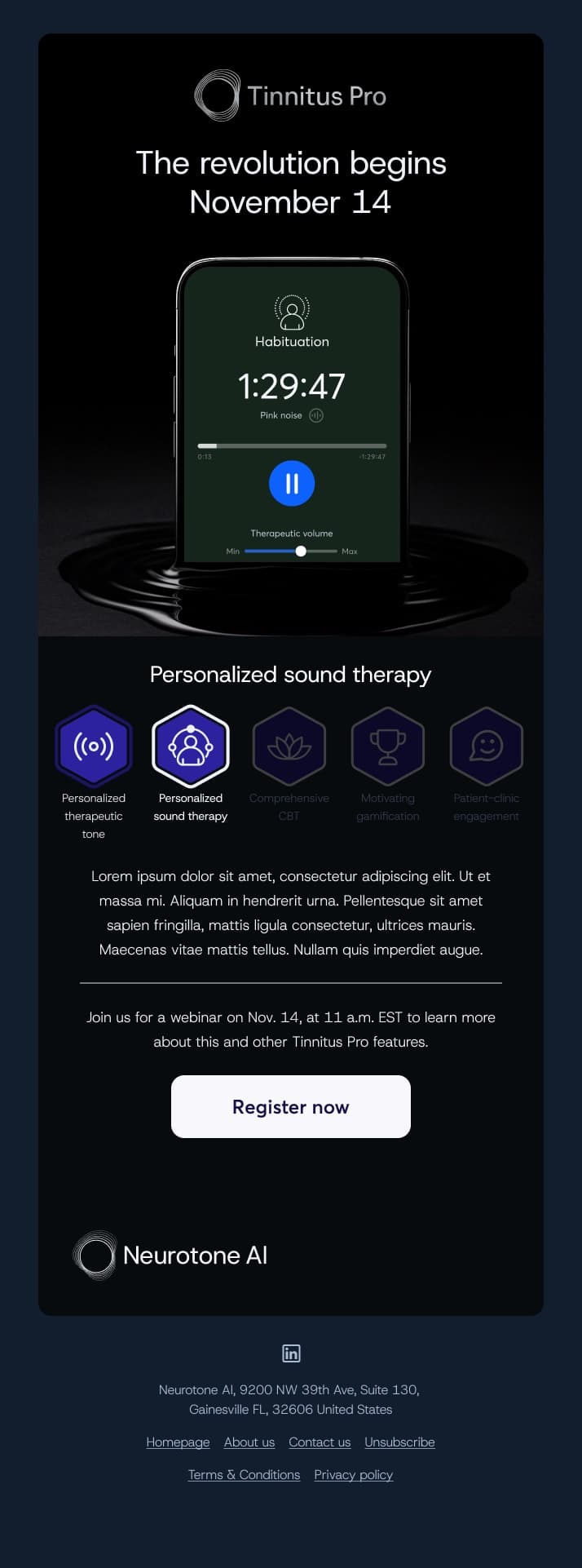 Countdown email 2: personalized sound therapy