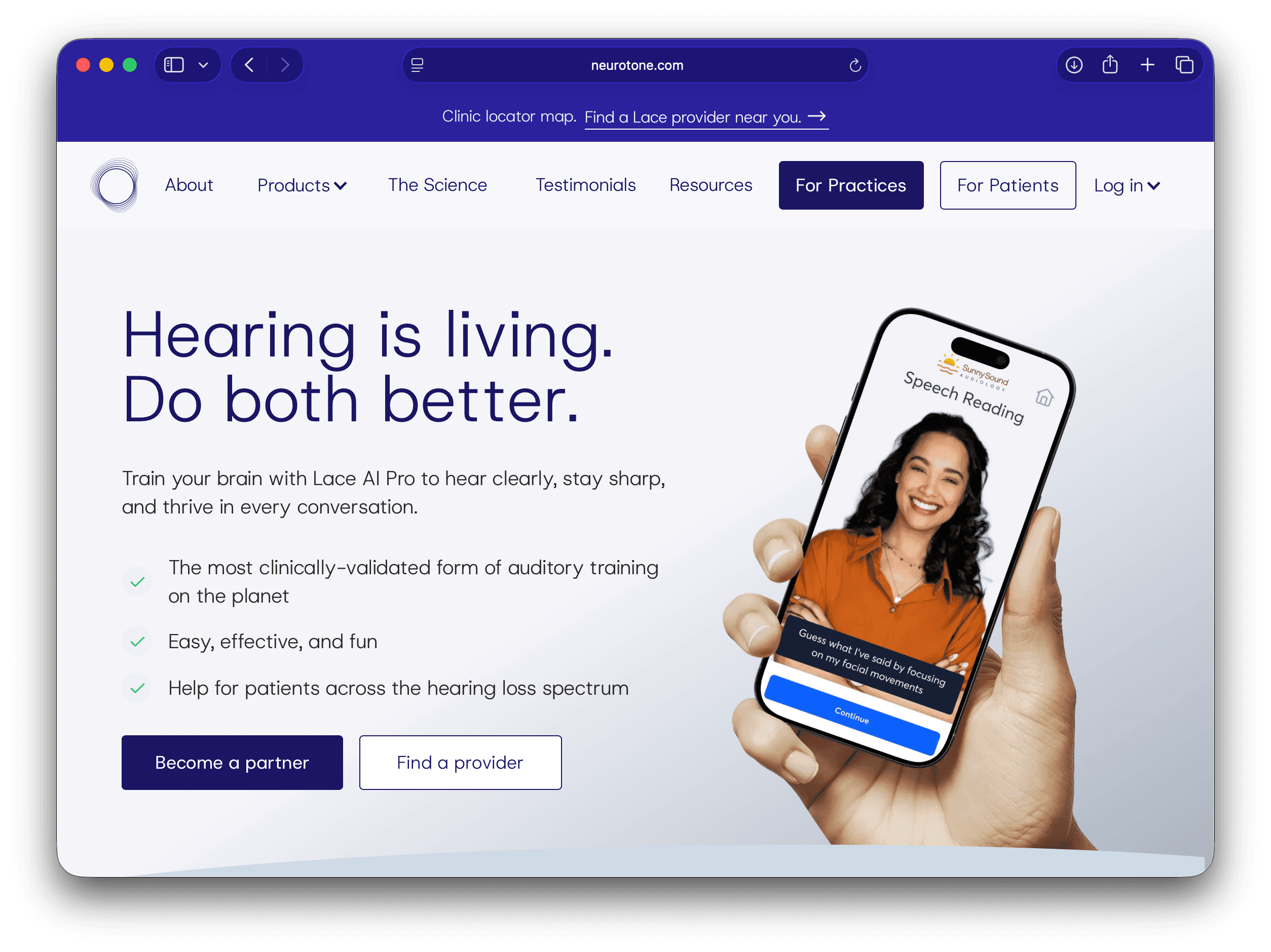 The Lace product page designed in 2025
