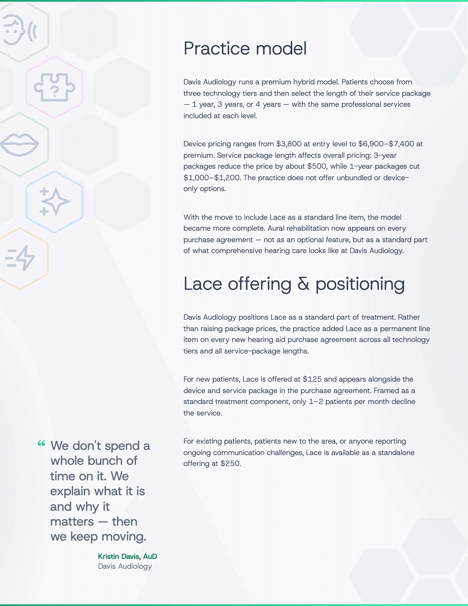 Davis Audiology takeaways page