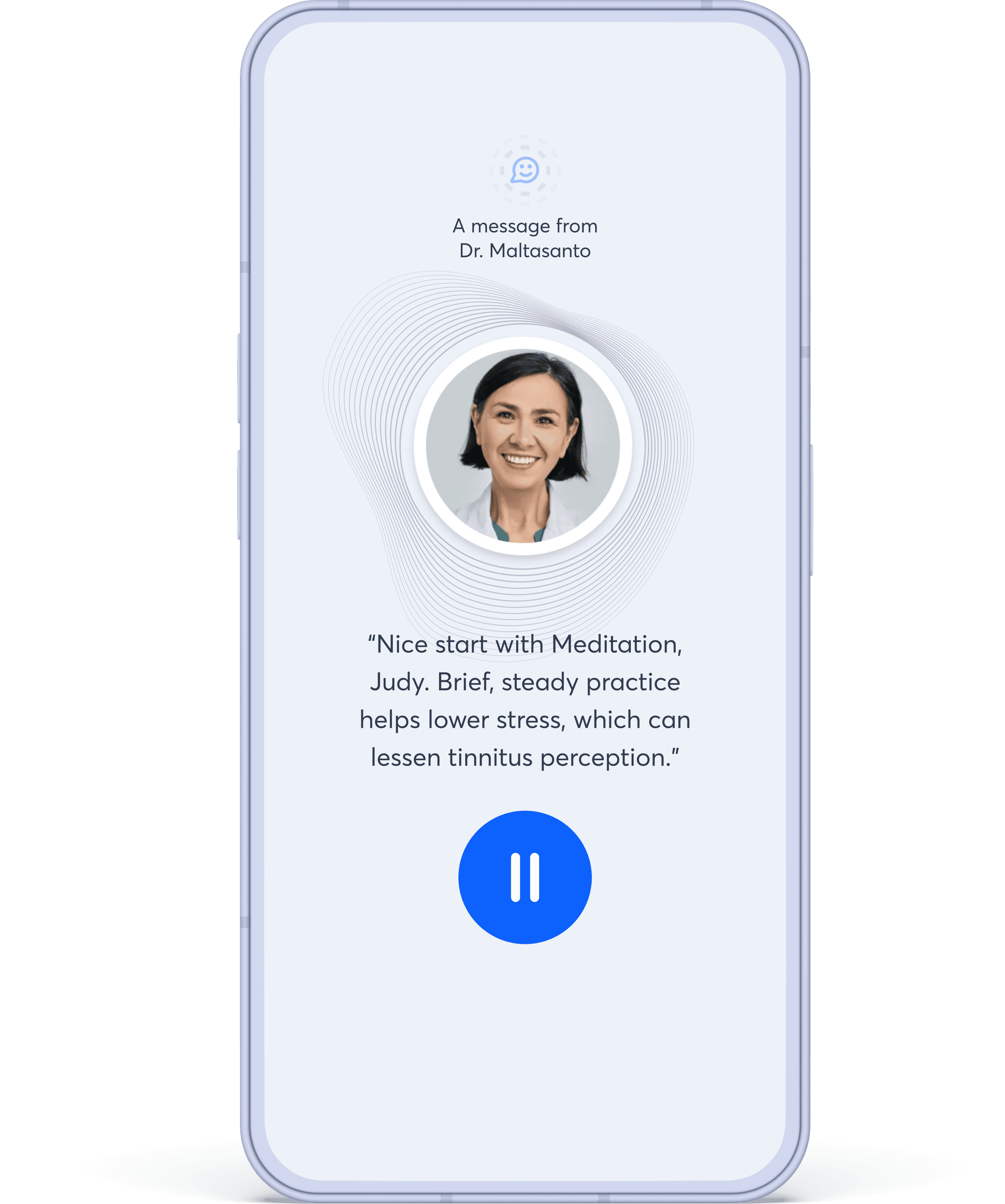 Personalized audiologist message played in a cloned voice